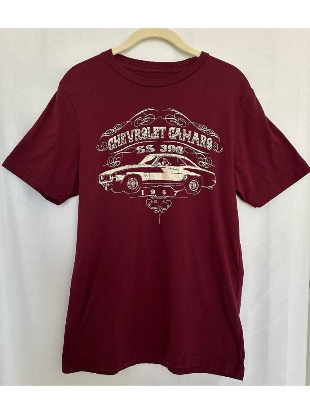 1967 Chevrolet Camaro SS 396 Maroon Graphic Tee Official GM - Size Adult Medium